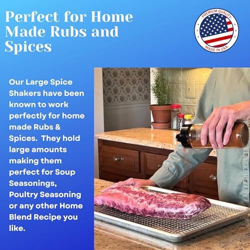 JARMING COLLECTIONS 16oz Glass Spice Shakers with Lids – Set of 2