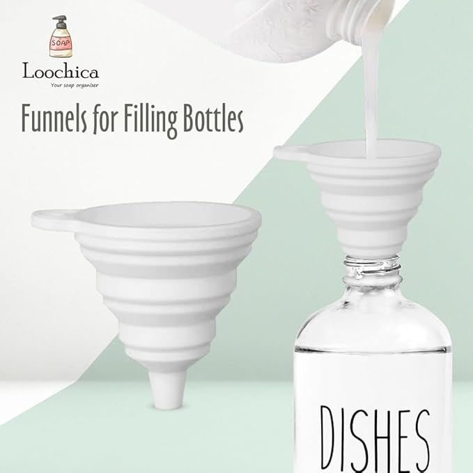 LOOCHICA Dish Clear Glass Soap Dispenser - Image 4