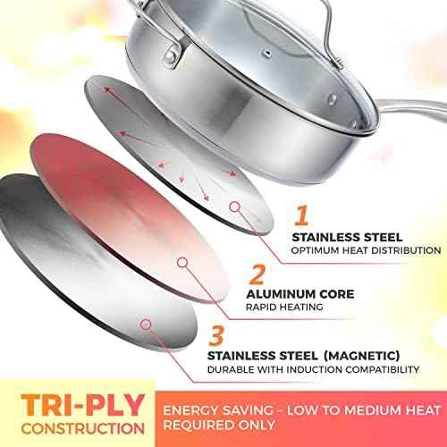 Mueller Pots and Pans Set 11-Piece, Ultra-Clad Pro Stainless Steel Cookware