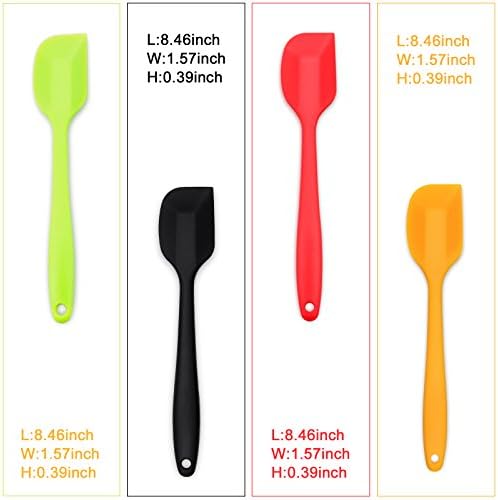 4-Piece Silicone Spatula Set with Stainless Steel Core, Small