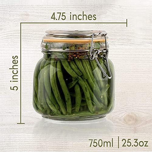 25 oz Glass Jars With Airtight Lids And Leak Proof Rubber Gasket,Wide
