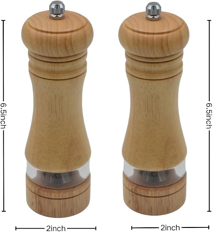 Classic Salt and Pepper Grinder Set, Refillable Salt and Pepper Mills, Manual - Image 2