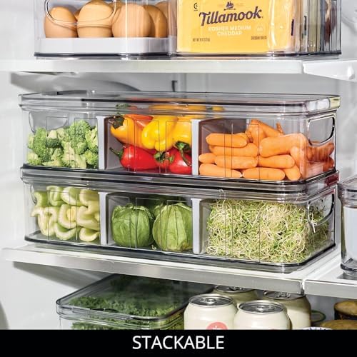 iDesign Recycled Plastic Crisp Large Divided Fruit and Vegetable