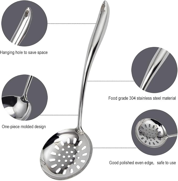 VALESKA 6PCS Stainless Steel Cooking Utensils Set, Metal Kitchen Utensils Set - Image 5