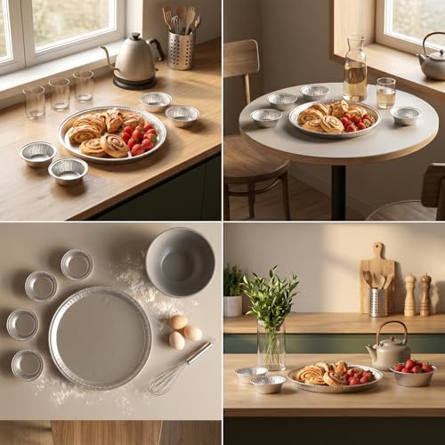 12 Pack Serving Platters 12 Inch, Disposable Round Pizza Pan
