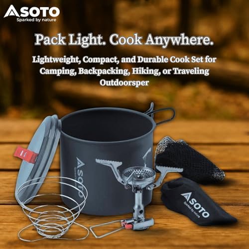 SOTO Backpacking Stove Set with Pour Over Dripper and Camping Pot