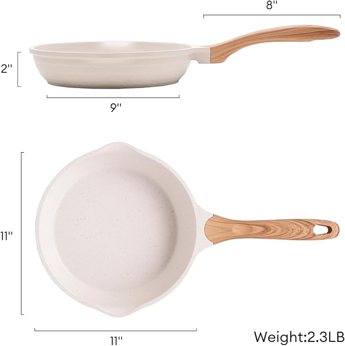 JEETEE 11 Inch Nonstick Frying Pan, Stone Coating Cookware, Nonstick Omelette - Image 9