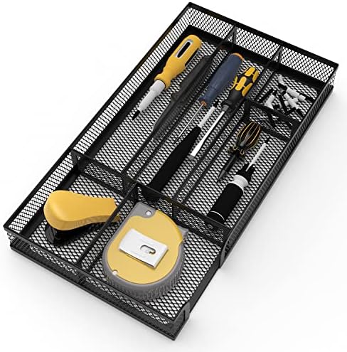 Desk Drawer Organizer, Small Metal Mesh Drawer Organizer Tray, Office