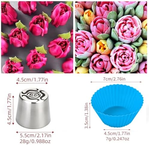 12Pcs Extra Large Russian Piping Tips Set, 304 Stainless Steel Icing