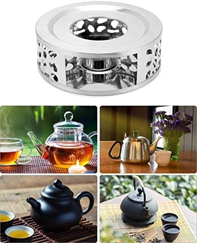QWORK Tea Kettle Warmer, 2 Pack Brushed Stainless Steel Tea Kettle