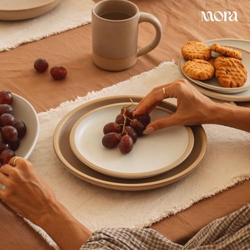 MORA Small Plates Set of 4, 6.5 inch Ceramic Pottery Dessert Plates