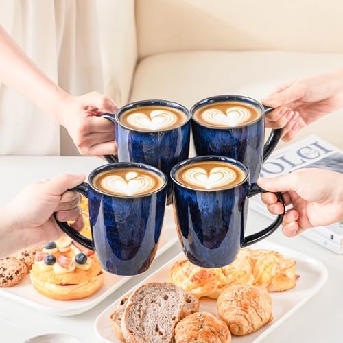 vancasso STARRY Ceramic Coffee Mug Set of 6, 16 Oz Tea Cups with