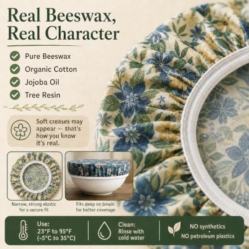 Reusable Beeswax Bowl Covers, Set of 3