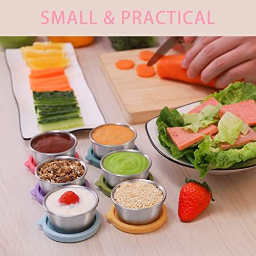 Salad Dressing Container To Go, 6x1.6oz Dressing Sauce Containers for