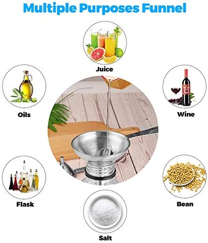 Small Funnels for Filling Bottles, 3 Pcs Stainless Steel Kitchen