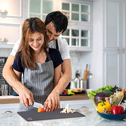 Fotouzy Plastic Cutting Boards with Food Icons, Flexible Cutting Mats