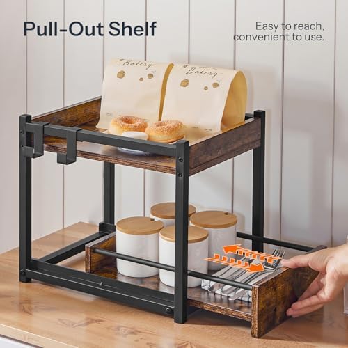 HOOBRO Coffee Mug Cup Holder 2 Tier Mug Stand Rack Coffee Bar