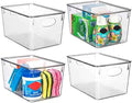 CLEARSPACE Plastic Storage Bins With lids – Perfect Kitchen Fridge Organizer, Pantry Organization, Cabinet Organizers (4 Pack)