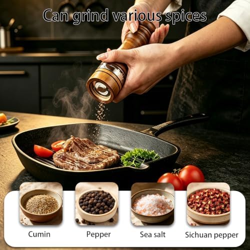 Wooden Salt and Pepper Grinder Set