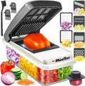Mueller Vegetable Chopper & Mandoline Slicer, White Sand/Grey