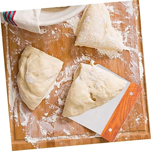 Stainless Steel Dough Flour Scraper Wood Handle Cutter for Baking