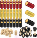 Swpeet 100Pcs 3 Colors Gold Black Red PVC Heat Shrink Capsules and