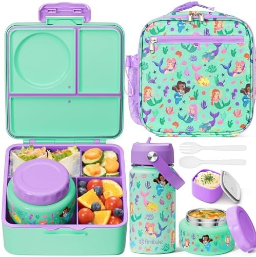 Fimibuke Bento Box for Kids Adult - Leakproof 3-4 Compartments Lunch