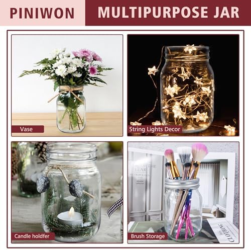 PINIWON 16 oz Mason Jars, 15 Pack