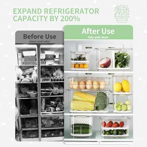 elabo Fridge Fruit Storage Containers, 3 Pack