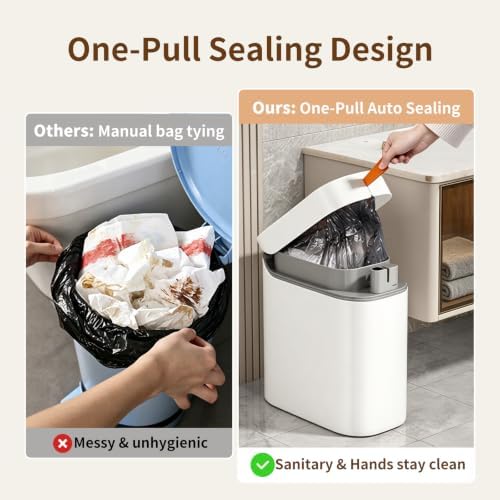 3.5 Gallon Automatic Bathroom Trash Can with Lid