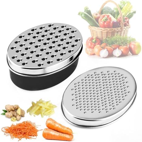Stainless Steel Cheese Grater with Airtight Storage Container - Box