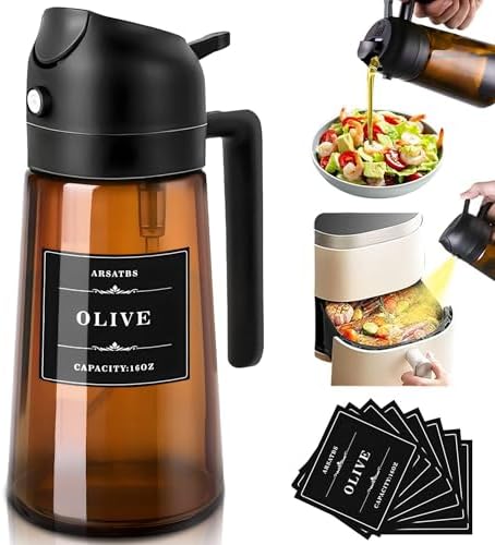 16oz/470ml Dark Brown Glass Olive Oil Sprayer