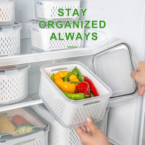 8 PCS Leakproof Fruit Storage Containers for Fridge