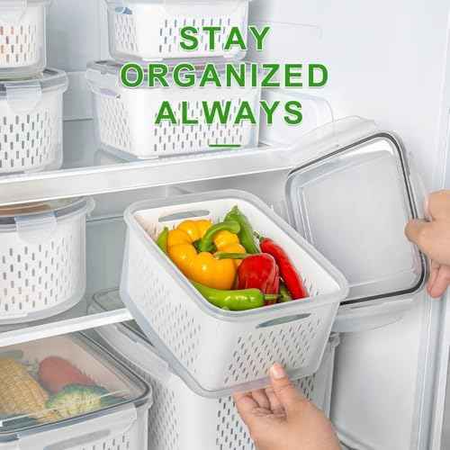 Freshmage 4 PCS Fruit Storage Containers for Fridge
