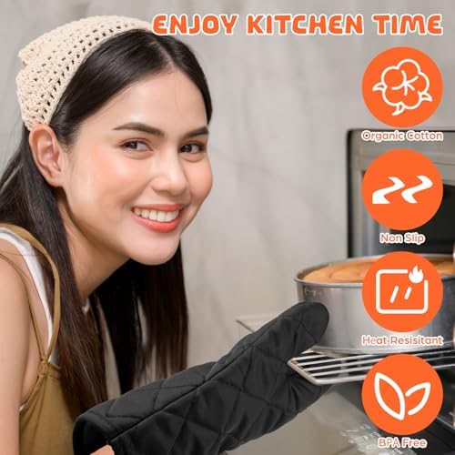 6 Pairs Heat Resistant Oven Mitts Kitchen Oven Gloves 11 Inch Long