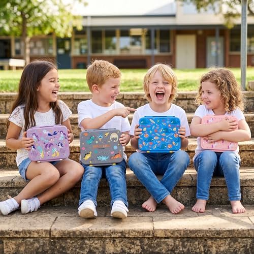 Kids Bento Lunch Box with 8oz Thermo, Ice Pack & Dividers for School