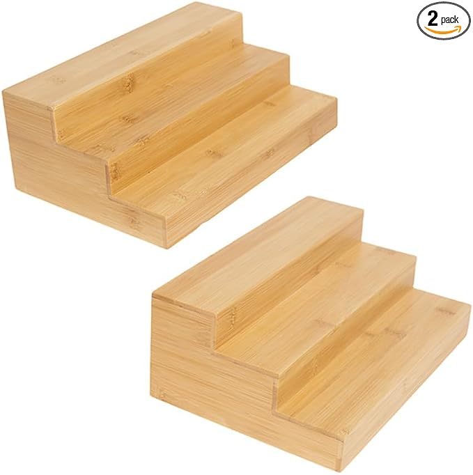 2 Pack Bamboo Spice Rack Organizer by Ninebendstreams