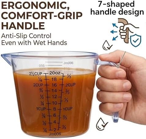 Measuring Cup Set, 3PCS Plastic Liquid Measuring Cups,Includes 150Ml