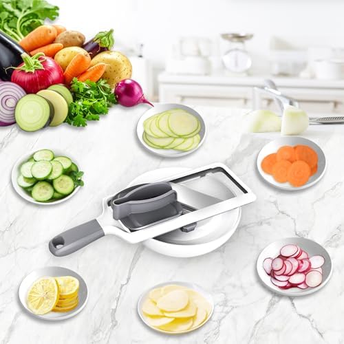 Mandoline Slicer for Kitchen, Adjustable Stainless Steel Blade