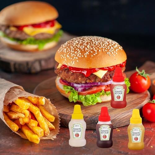 1.4 oz Mini Condiment Squeeze Bottles for Lunch Accessories, Mini