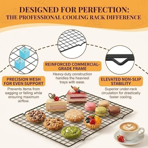 5PCS Cooling Racks for Cooking and Baking 10" x 16",Heavy Duty Metal