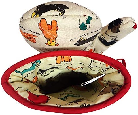 Cotton Dog Design Oven Mitts, 1 Pair