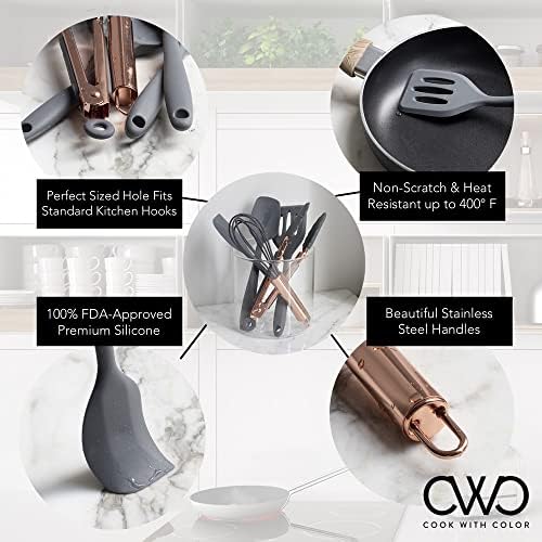 COOK WITH COLOR Mini Silicone Utensil Set, Gray