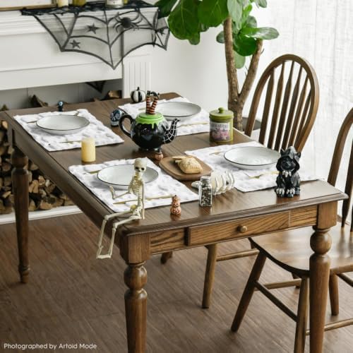 Artoid Mode White Ghost Halloween Placemats Set of 4, 12x18 Inch Soft