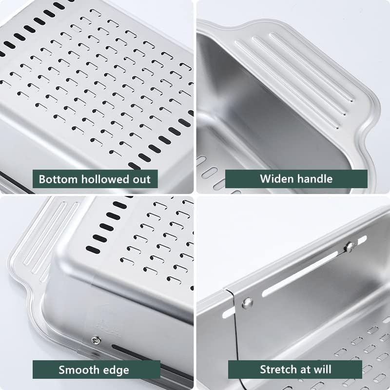 ZDRongZhen Over the Sink Colander, Medium, Stainless Steel