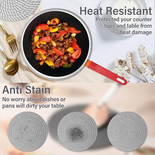 Billbotk 10" Trivets for Hot Dishes, Hot pots and Pans, Set of 6, Heat