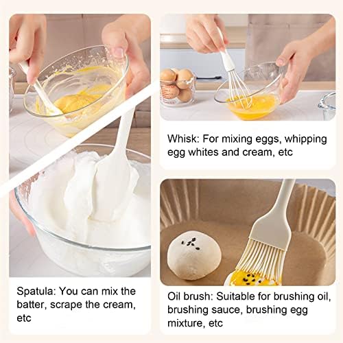 Silicone Spatula Set Food Grade with Pastry Brush and Whisk, Nonstick