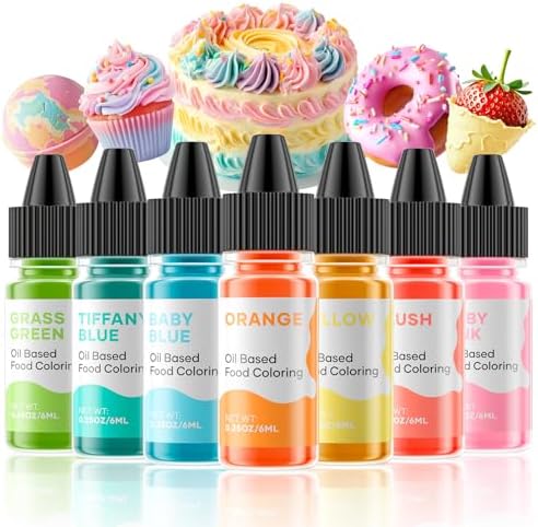 Cherrysea 7x6ml Oil-Based Food Coloring Set