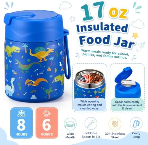 Bento Lunch Box for Kids with 17oz Soup Thermo,Insulated Tumbler Water