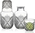 4 Pieces Bedside Water Carafe and Glass Set for Bedroom Nightstand